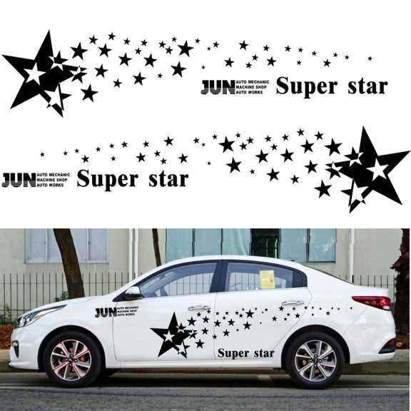 2 PCS/Set D-207 Star Pattern Car Modified Decorative Sticker(Yellow)