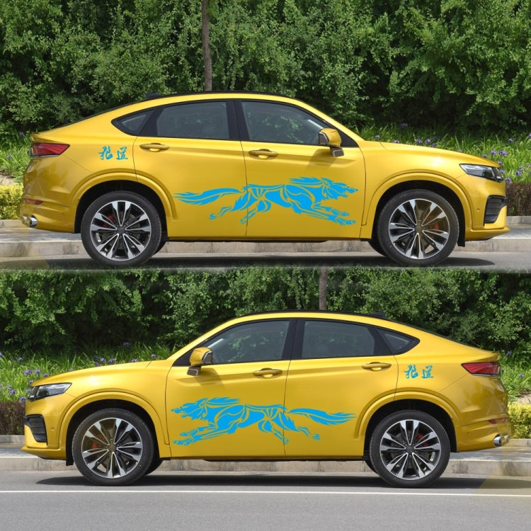 2 PCS/Set D-218 Wolf Totem Pattern Car Modified Decorative Sticker(Blue)