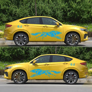 2 PCS/Set D-218 Wolf Totem Pattern Car Modified Decorative Sticker(Blue)