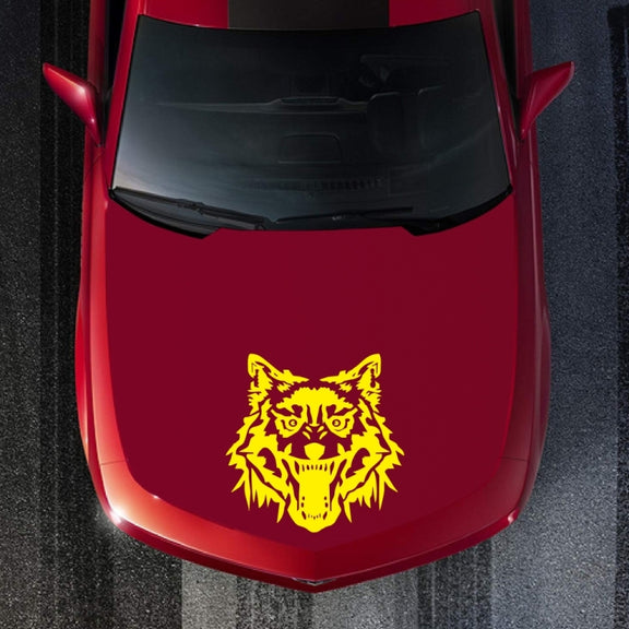 2 PCS/Set D-218 Wolf Totem Pattern Car Modified Decorative Sticker(Yellow)