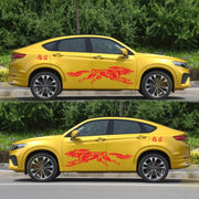 2 PCS/Set D-218 Wolf Totem Pattern Car Modified Decorative Sticker(Red)