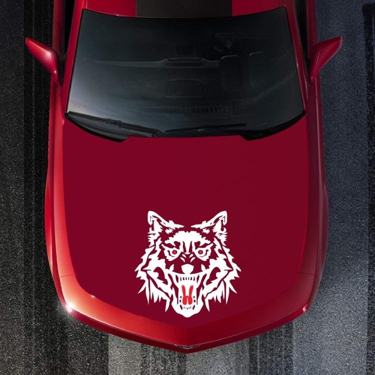 2 PCS/Set D-218 Wolf Totem Pattern Car Modified Decorative Sticker(White)