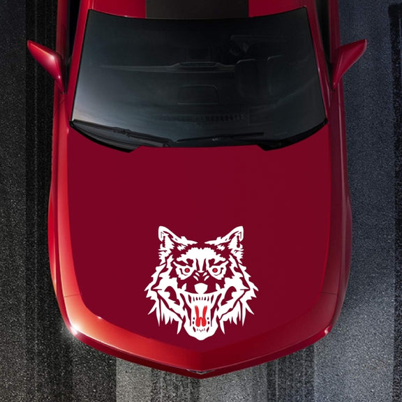 2 PCS/Set D-218 Wolf Totem Pattern Car Modified Decorative Sticker(White)