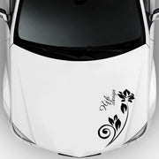 2 PCS/Set D-251 Butterfly Love Flowers Pattern Car Modified Decorative Sticker(Black)