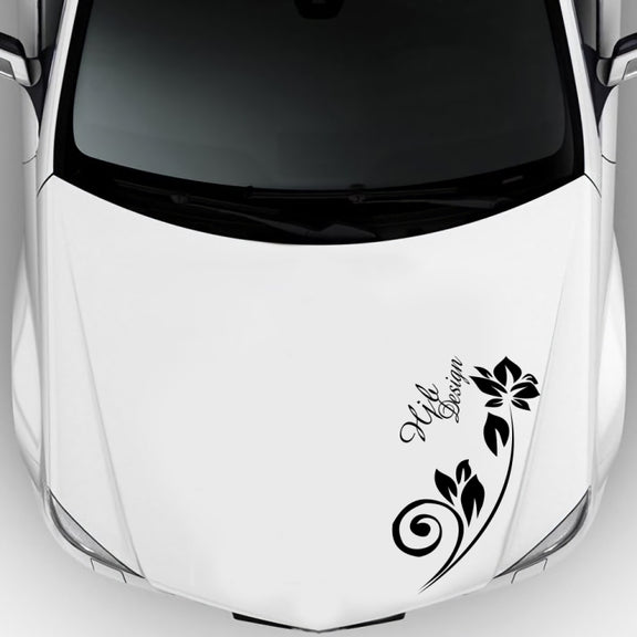 2 PCS/Set D-251 Butterfly Love Flowers Pattern Car Modified Decorative Sticker(Black)