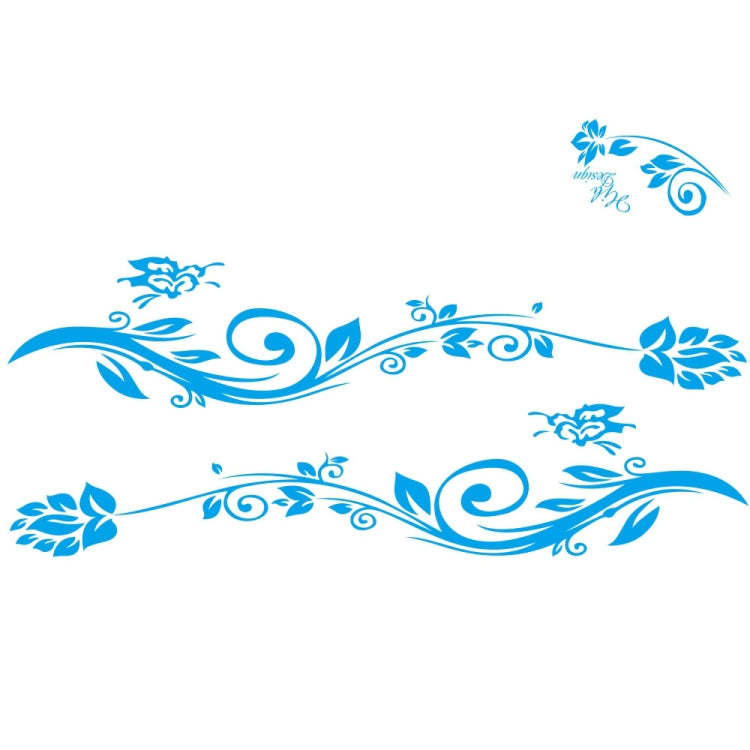 2 PCS/Set D-251 Butterfly Love Flowers Pattern Car Modified Decorative Sticker(Blue)