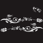 2 PCS/Set D-251 Butterfly Love Flowers Pattern Car Modified Decorative Sticker(White)
