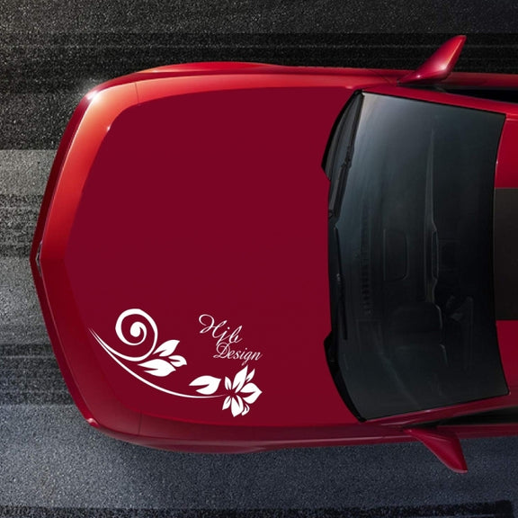 2 PCS/Set D-251 Butterfly Love Flowers Pattern Car Modified Decorative Sticker(White)