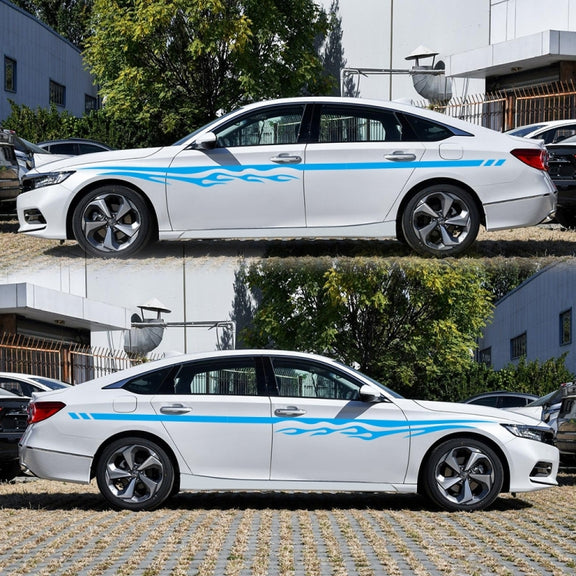 2 PCS/Set D-280 Flame Streak Pattern Car Modified Decorative Sticker(Blue)