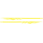 2 PCS/Set D-280 Flame Streak Pattern Car Modified Decorative Sticker(Yellow)