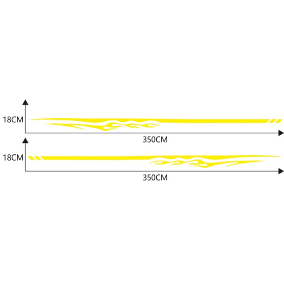 2 PCS/Set D-280 Flame Streak Pattern Car Modified Decorative Sticker(Yellow)