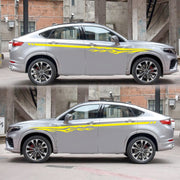 2 PCS/Set D-280 Flame Streak Pattern Car Modified Decorative Sticker(Yellow)