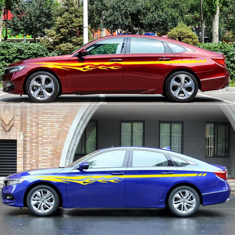 2 PCS/Set D-280 Flame Streak Pattern Car Modified Decorative Sticker(Yellow)