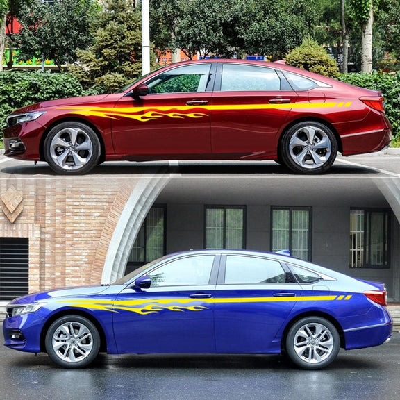 2 PCS/Set D-280 Flame Streak Pattern Car Modified Decorative Sticker(Yellow)