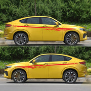 2 PCS/Set D-280 Flame Streak Pattern Car Modified Decorative Sticker(Red)