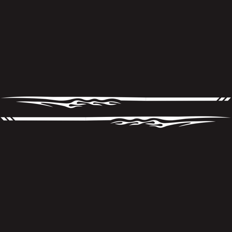 2 PCS/Set D-280 Flame Streak Pattern Car Modified Decorative Sticker(White)