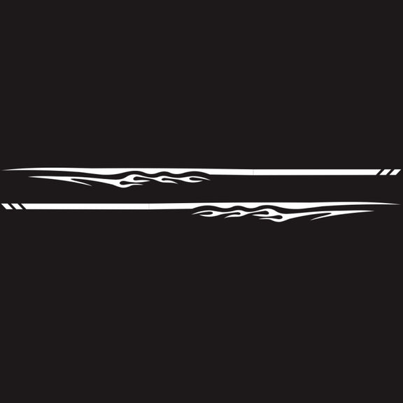 2 PCS/Set D-280 Flame Streak Pattern Car Modified Decorative Sticker(White)