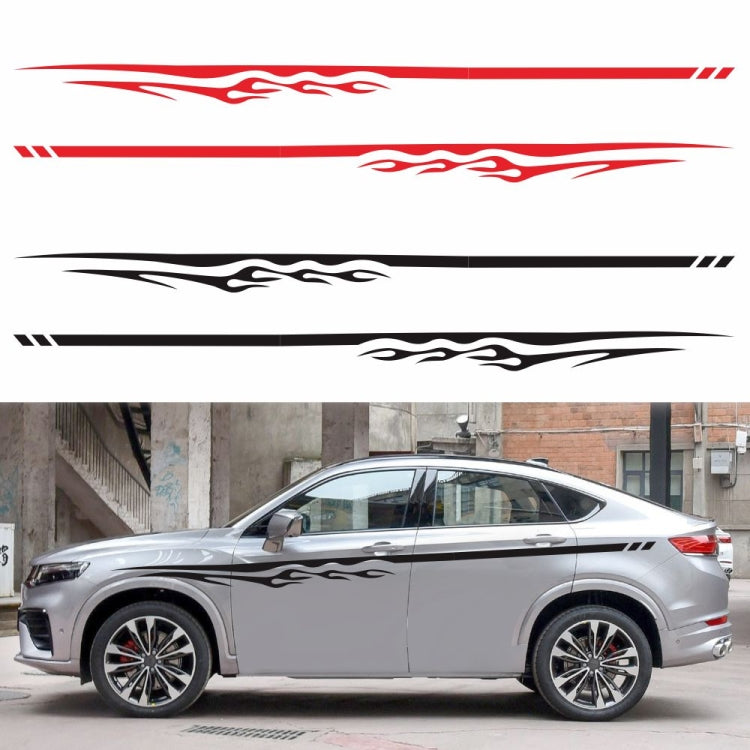 2 PCS/Set D-280 Flame Streak Pattern Car Modified Decorative Sticker(White)