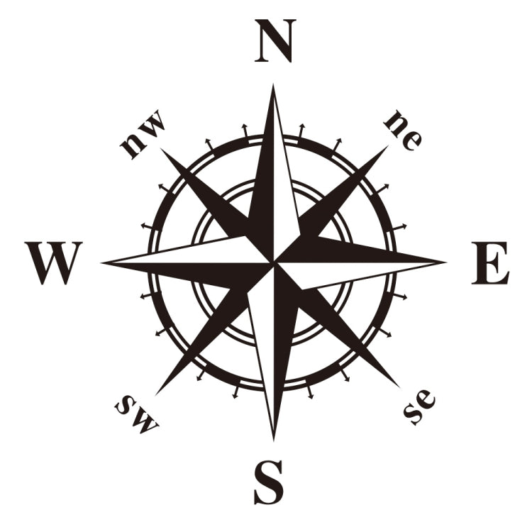 D-366 Compass Pattern Car Modified Decorative Sticker(Black)