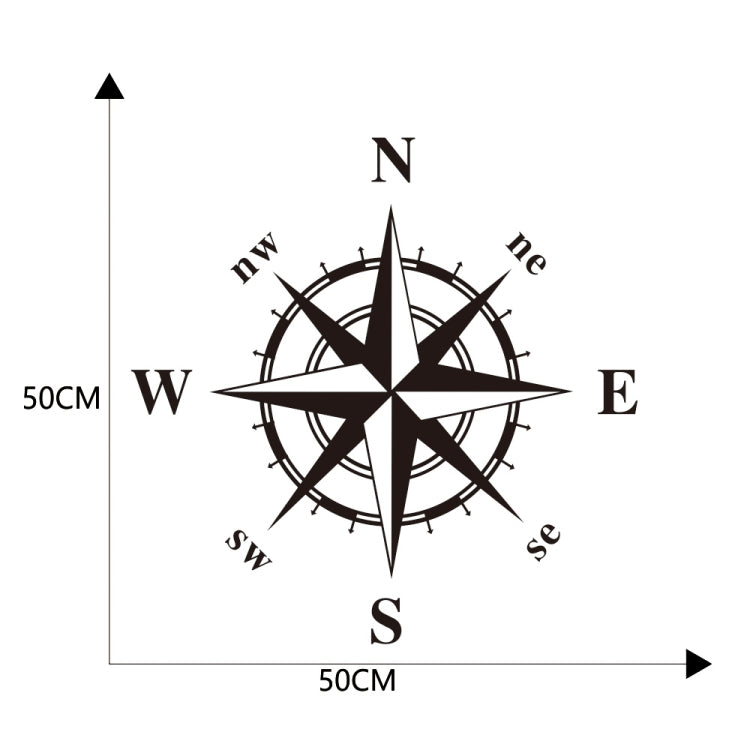 D-366 Compass Pattern Car Modified Decorative Sticker(Black)