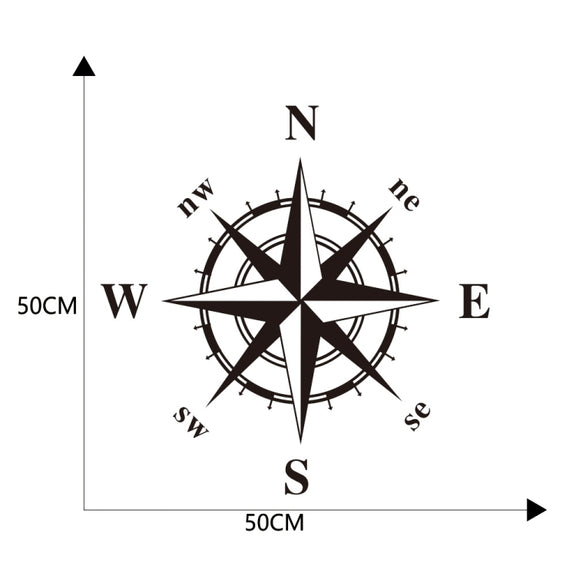 D-366 Compass Pattern Car Modified Decorative Sticker(Black)