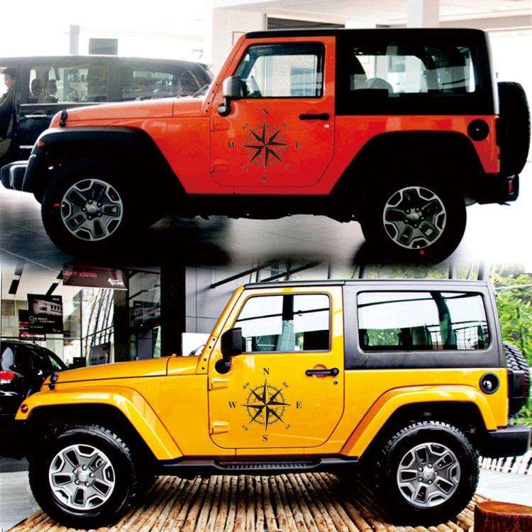 D-366 Compass Pattern Car Modified Decorative Sticker(Black)