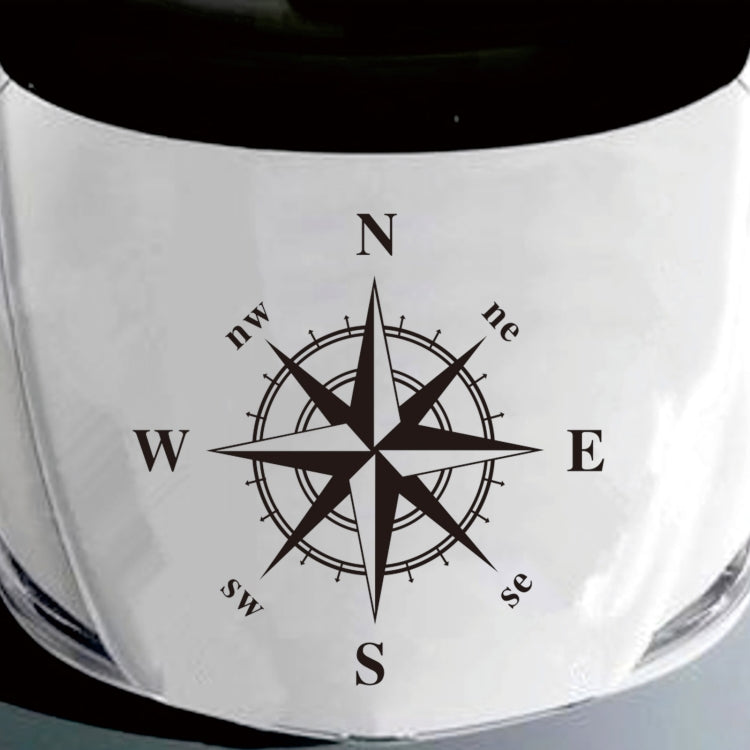 D-366 Compass Pattern Car Modified Decorative Sticker(Black)