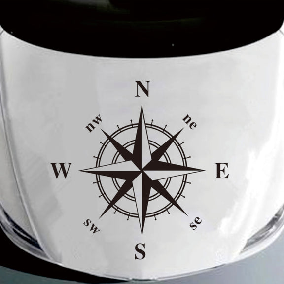 D-366 Compass Pattern Car Modified Decorative Sticker(Black)
