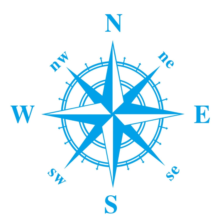 D-366 Compass Pattern Car Modified Decorative Sticker(Blue)