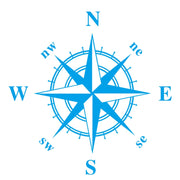 D-366 Compass Pattern Car Modified Decorative Sticker(Blue)