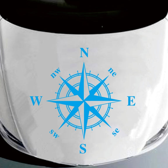 D-366 Compass Pattern Car Modified Decorative Sticker(Blue)