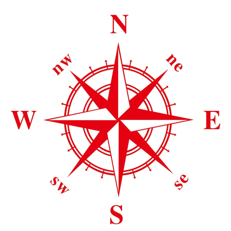 D-366 Compass Pattern Car Modified Decorative Sticker(Red)