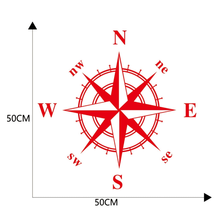 D-366 Compass Pattern Car Modified Decorative Sticker(Red)