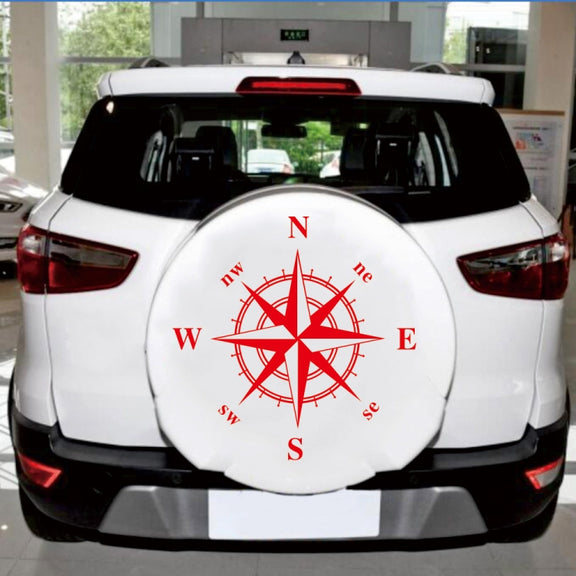 D-366 Compass Pattern Car Modified Decorative Sticker(Red)