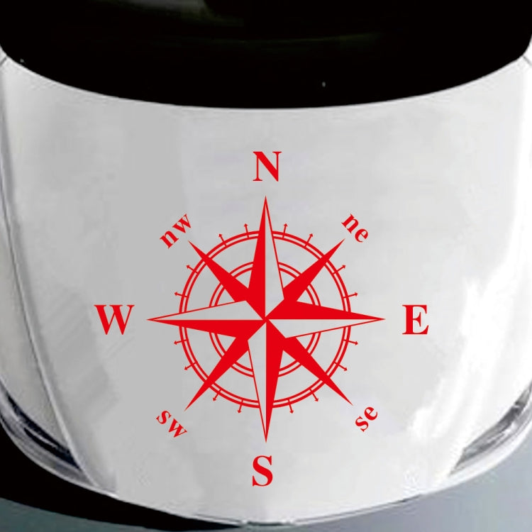 D-366 Compass Pattern Car Modified Decorative Sticker(Red)