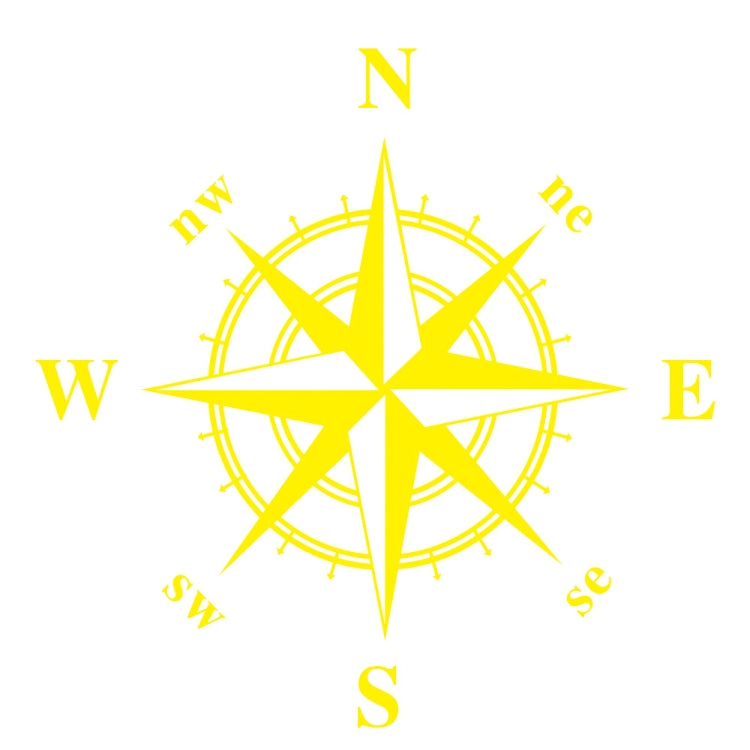 D-366 Compass Pattern Car Modified Decorative Sticker(Yellow)