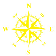 D-366 Compass Pattern Car Modified Decorative Sticker(Yellow)