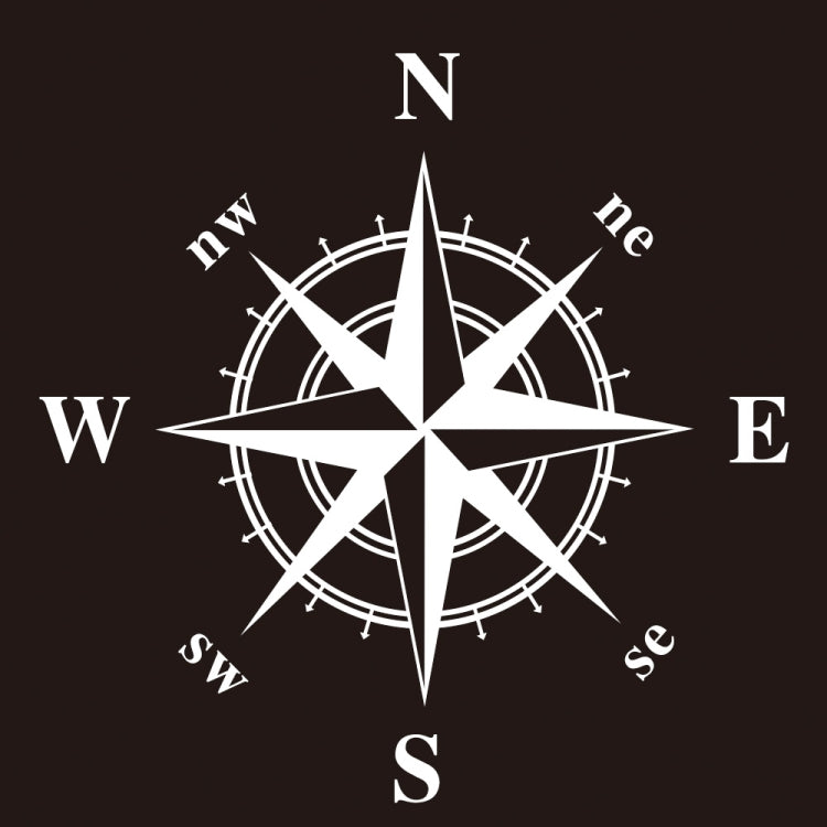 D-366 Compass Pattern Car Modified Decorative Sticker(White)