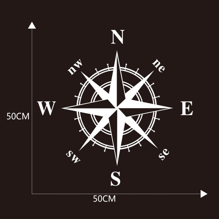 D-366 Compass Pattern Car Modified Decorative Sticker(White)