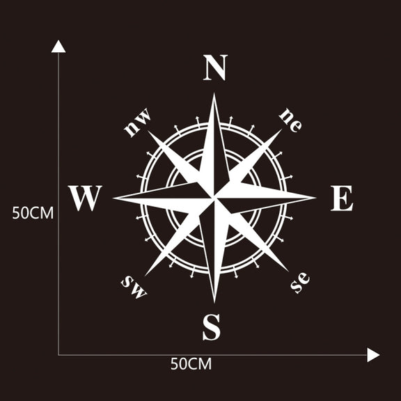 D-366 Compass Pattern Car Modified Decorative Sticker(White)