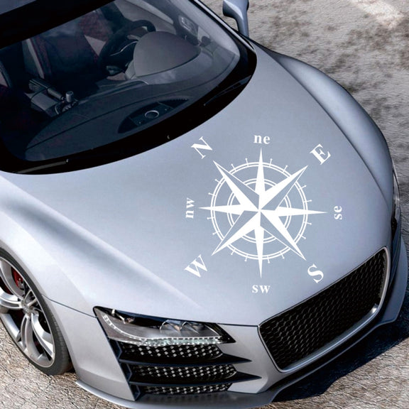 D-366 Compass Pattern Car Modified Decorative Sticker(White)