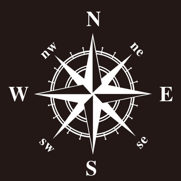 D-366 Compass Pattern Car Modified Decorative Sticker(White)