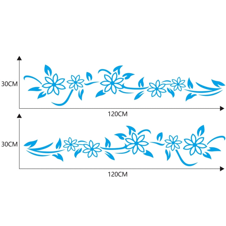 2 PCS/Set D-378 Flower Totem Pattern Car Modified Decorative Sticker(Blue)