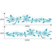 2 PCS/Set D-378 Flower Totem Pattern Car Modified Decorative Sticker(Blue)
