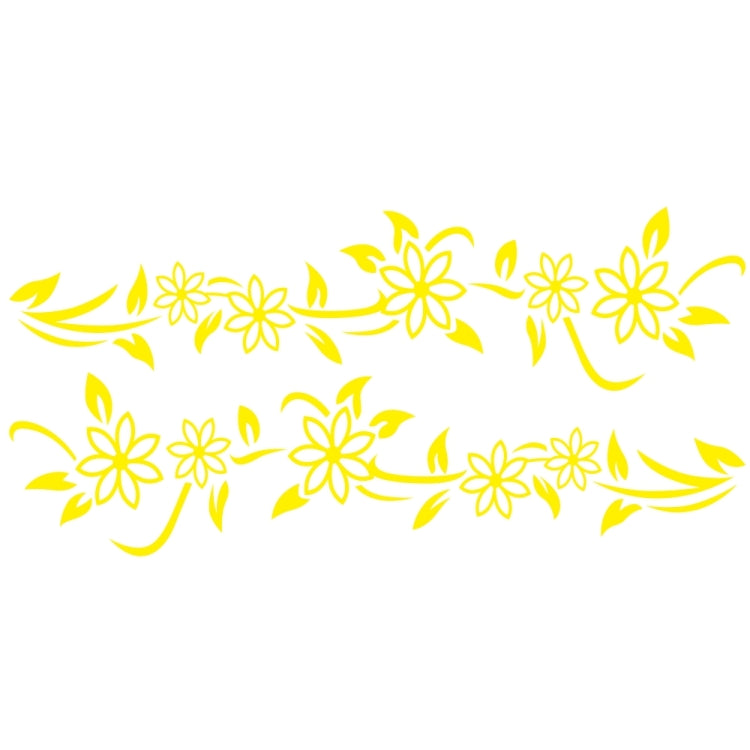 2 PCS/Set D-378 Flower Totem Pattern Car Modified Decorative Sticker(Yellow)