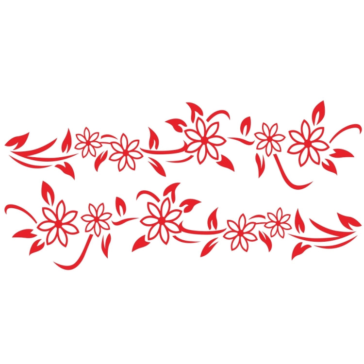 2 PCS/Set D-378 Flower Totem Pattern Car Modified Decorative Sticker(Red)