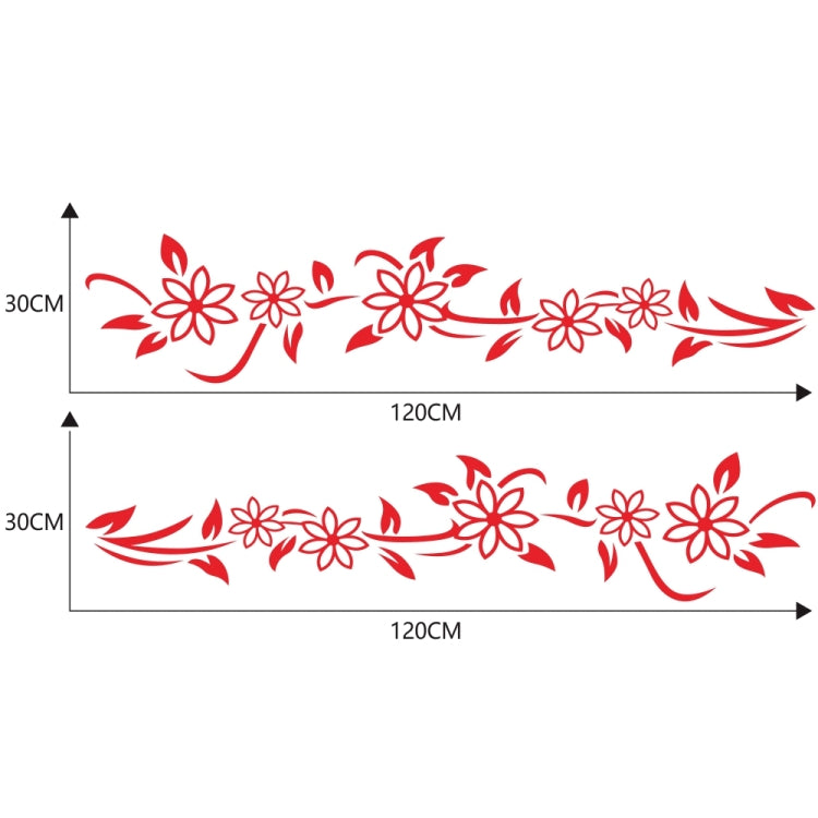 2 PCS/Set D-378 Flower Totem Pattern Car Modified Decorative Sticker(Red)