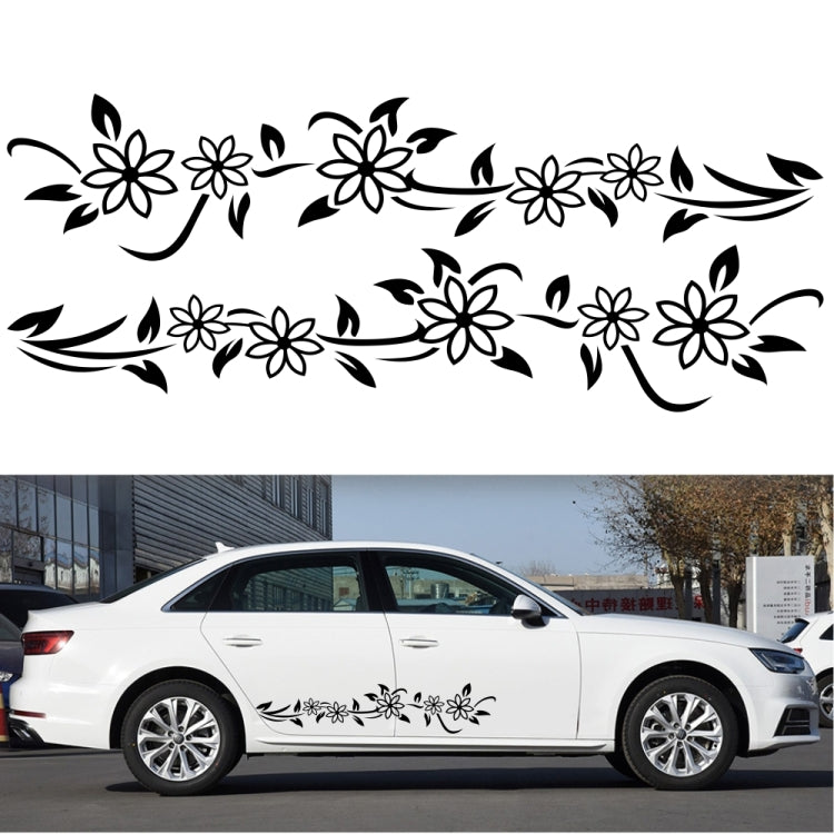 2 PCS/Set D-378 Flower Totem Pattern Car Modified Decorative Sticker(Red)