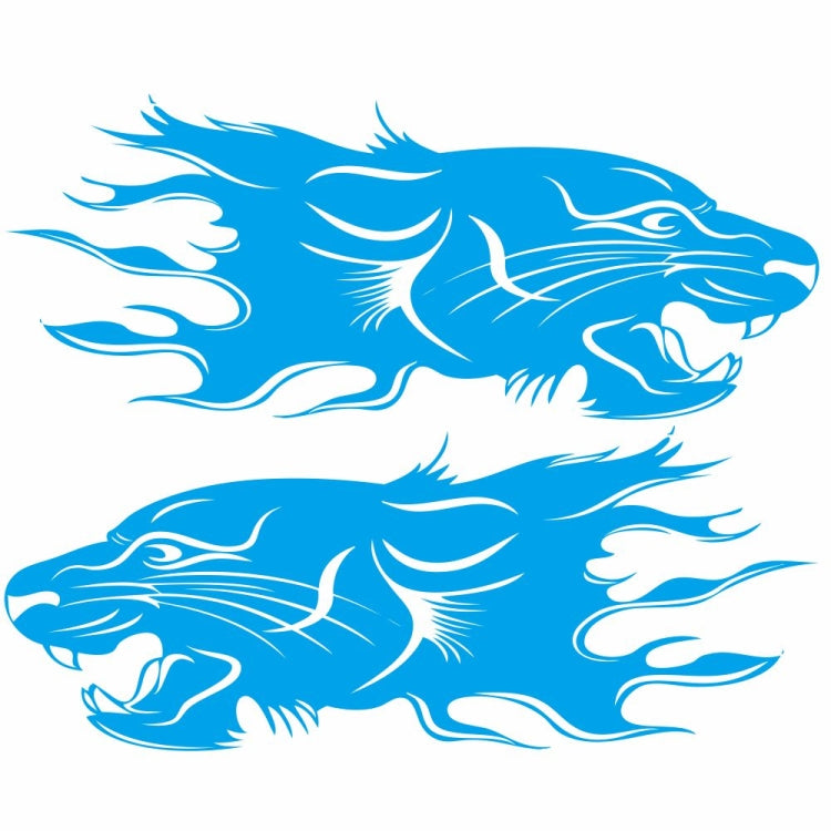 2 PCS/Set D-417 Lion Pattern Car Modified Decorative Sticker(Blue)