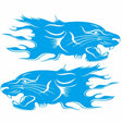 2 PCS/Set D-417 Lion Pattern Car Modified Decorative Sticker(Blue) - Decorative Sticker by PMC Jewellery | Online Shopping South Africa | PMC Jewellery | Buy Now Pay Later Mobicred